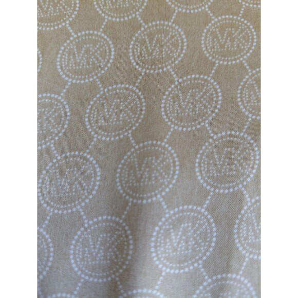 Michael Michael Kors Light Brown Long Puff Sleeve All Over MK Logo Blouse Size 4 - Picture 5 of 10